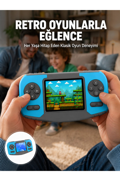shopwave KRM Mini Arcade Oyun Konsolu Hafif Taşınabilir Çocuk Hediyelik KRM