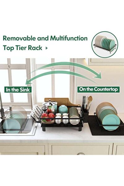 Generic Home Care Dish Drainer Rack, 2 Tier Dish Drainer with Drip Tray and D...