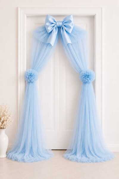 SonArt Home Decoration Kullanıma Hazır Lüks Kapı Süsleme Tülü, Hastane Odası,...