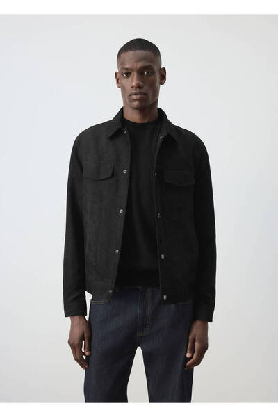 MANGO Man Gömlek yakalı denim mont
