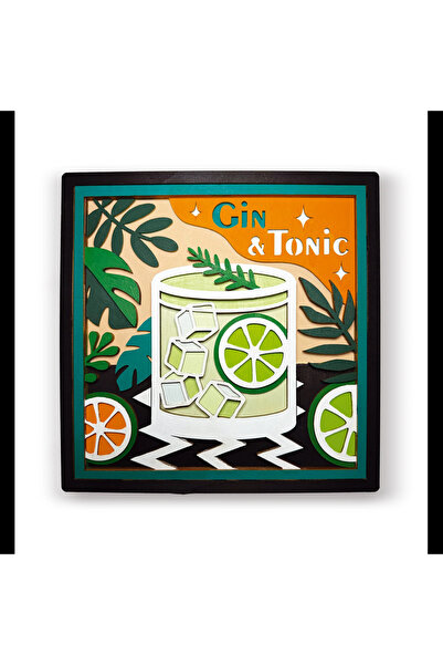 OEM Splat Planet Ξύλινο Σετ Χειροτεχνίας "Gin and Tonic Wood Art" 25x25cm