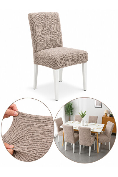 delfin Husă Elastică pentru Scaun, Material Texturat Premium, Set 6 Bucăți