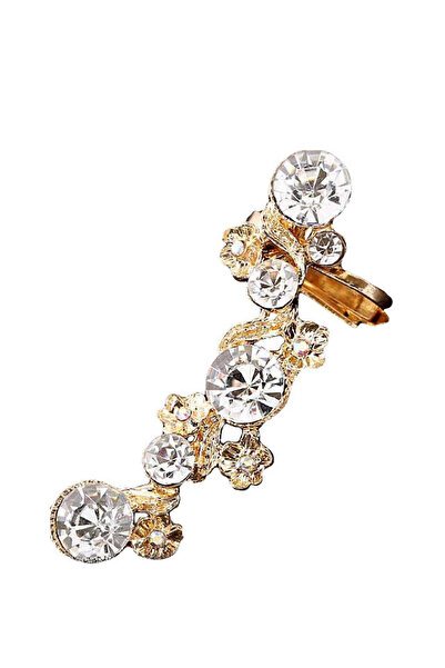 VeeShop Elegant ear cuff with small flowers and round crystals