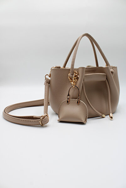 LASSO Women's Drawstring Crossbody Hand and Shoulder Bag with Charm Accessories