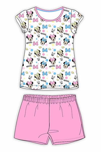 Disney Minnie Pijama de vară roz 3-8 ani cu pantaloni scurți elastici, tricot...