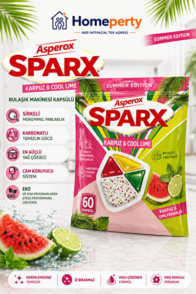 Generic Brand Sparx Dishwasher Capsule 60-Pack Summer Edition Watermelon & Co...