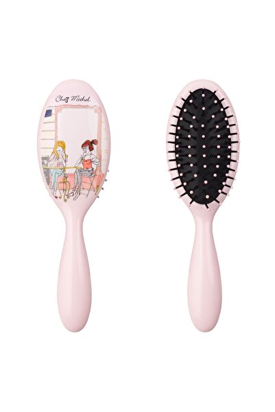 OEM Perie de păr ovală roz pal cu oglindă, 18cm - Chez Michel Design