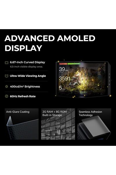 TRYX بانوراما 360 ARGB أسود 360 مم AIO مع شاشة AMOLED منحنية 6.5 بوصة وتأثير ثلاثي الأبعاد قابل للتخصيص