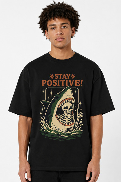 BB T SHIRTS Stay Positive! Printed 100% Cotton Women's Men's Unisex Crew Neck...