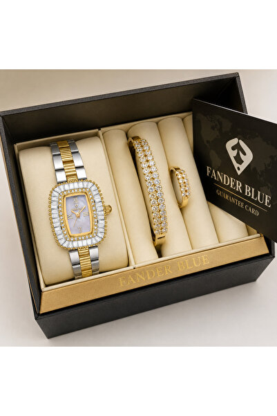 FANDER BLUE Fender Blue Women's Luxury 3-Piece Set - Two-Tone Gold and Silver...