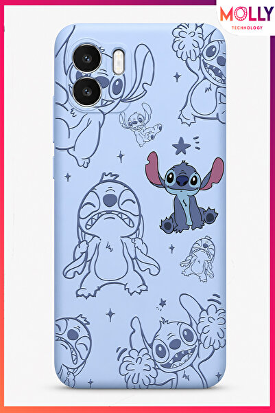 Molly REDMİ A1 İçin Bebe Mavisi Stitch Tatlı Çılgınlık Desenli Silikon Kılıf