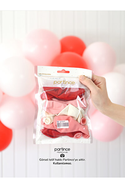 partince 12 Adet Standart Boy 12'' Love Karışım Renk Balonlar