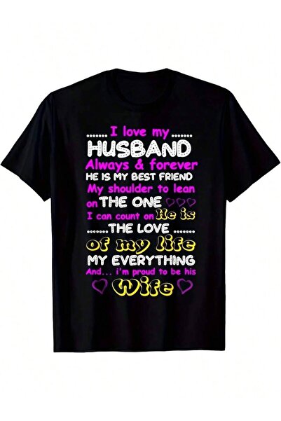 01THEONE تي شيرت I My Forever للرجال، تي شيرت ناعم للاستخدام اليومي بعبارات ح...