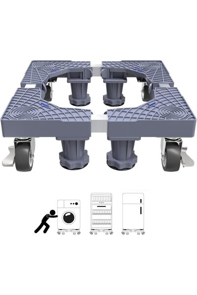 Diason Adjustable Washing Machine Base with Wheels, Multi-Functional Fridge S...