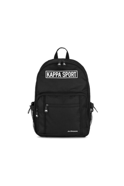Kappa Rucsac sport casual cu logo, Kappa, Logo Cloyster, Negru / Alb