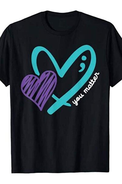 KYMC07 You Matter Heart Semicolon Suicide Prevention Tal Health Awareness Hoo...