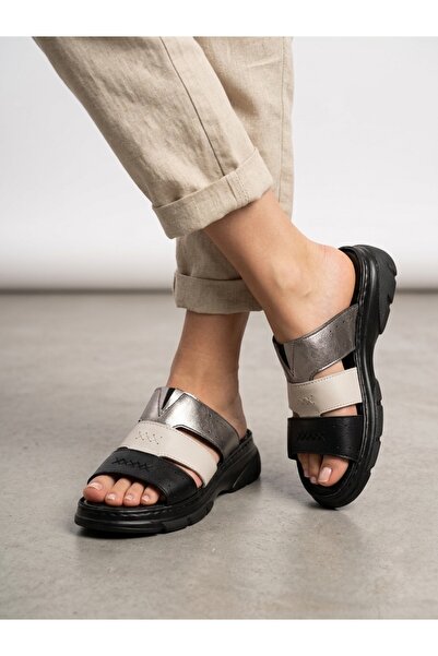 Rüya Shoes صندل نسائي من الجلد الطبيعي بنعل ناعم لتقويم العظام ونعل تدليك تشريحي
