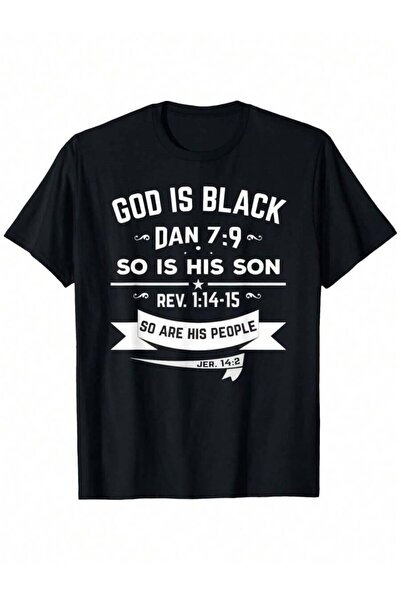 KYMC07 ملابس إسرائيلية، تي شيرت God Is Black للجنسين، كاجوال برقبة دائرية وأك...