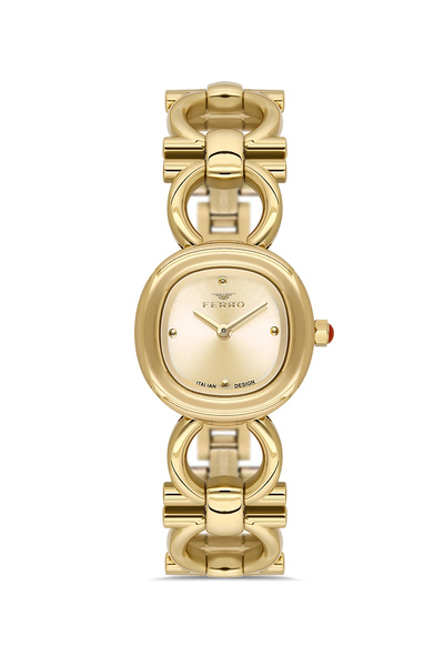 FERRO Yellow Steel Cord Women's Wristwatch Fl40175A-B4 3 Atm Water Resistant ...