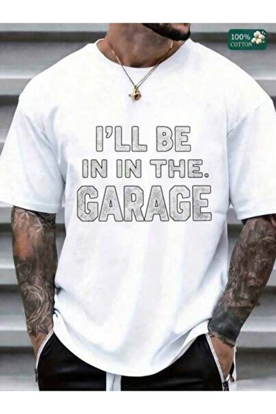KYMC07 تي شيرت رجالي جديد وعصري بتصميم I'll Be In The Garage - أسود مع طباعة ...