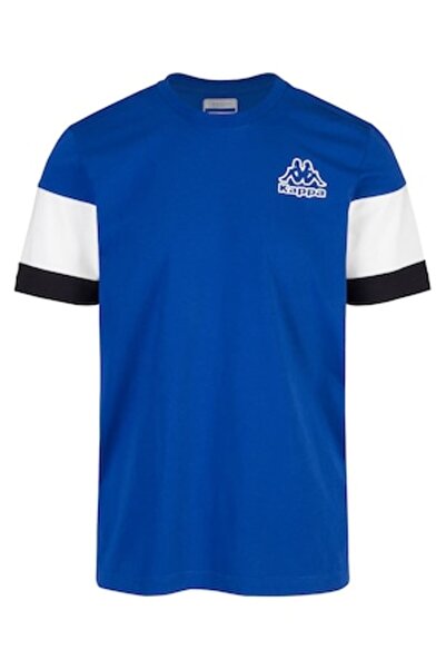 Kappa Tricou în 3 culori, cu guler rotund și logo cauciucat, LOGO DARG, Albas...