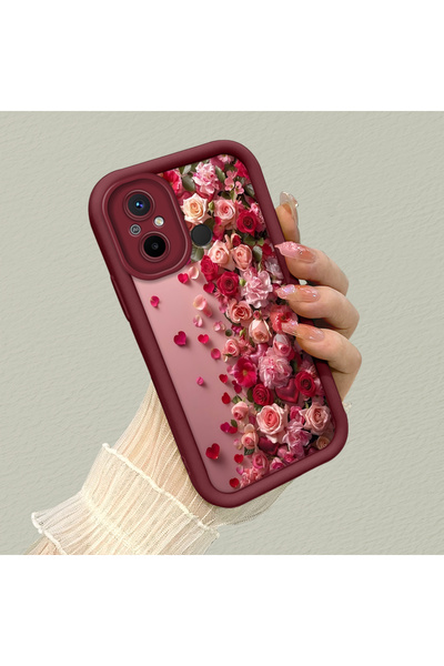 SLIMFELT Redmi 12C Uyumlu Yüksek Kaliteli Çiçek Desenli, Düşmeye Dayanıklı Si...