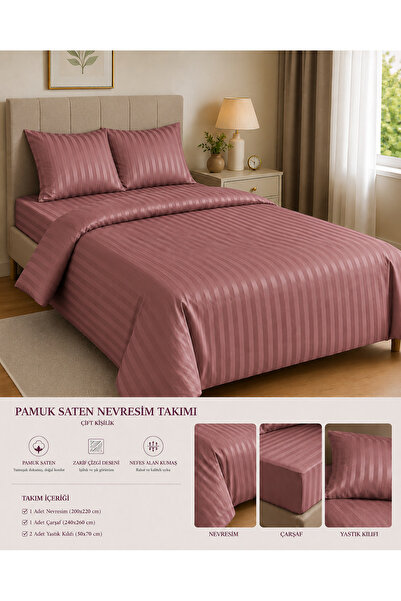 Vintero Home Cotton Satin Double Duvet Cover Set 200X220Cm