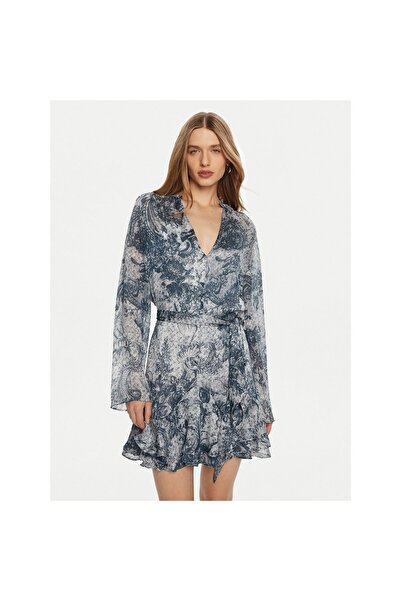 Guess Rochie cămașă de damă W5RK35WDW82 Albastru