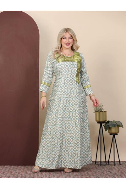 AFandina Women's Cotton Oversized Robe with Gold Embroidery