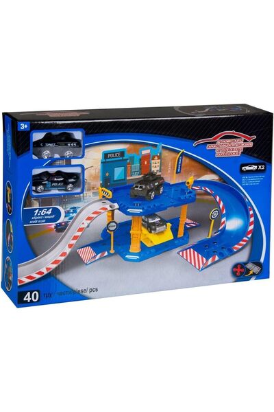 BAYBEE Police Station Car Parking Playset 40PCS Track Set with Police Cars & ...