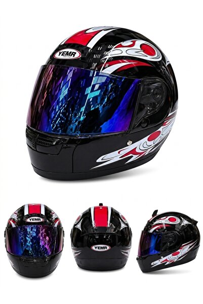 niyazi Full Face Safety Helmet for Bikes with Integrated Dual-Layered Visor S...