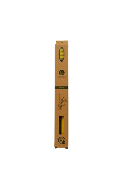 Bamboo فرشاة أسنان صفراء متوسطة الحجم