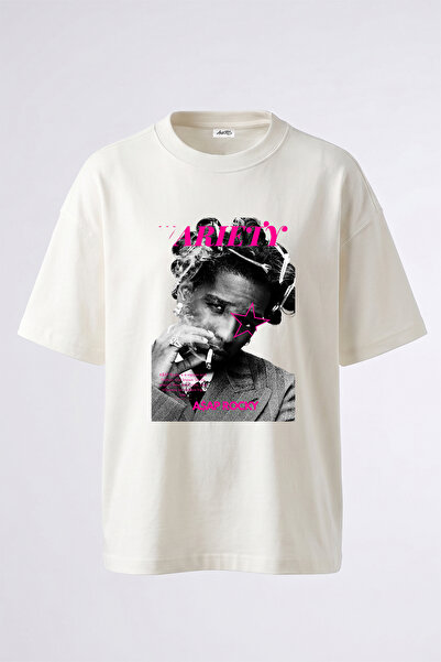 Anetos Asap Rocky_1 Design Printed Oversize White T-Shirt