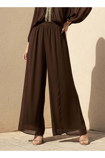 FAV SHEER EFFECT WIDELEG BACK ELASTICATED PANT