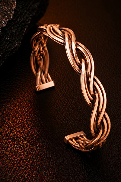 OSMANLI GÜMÜŞ Women's Copper Bracelet Wave Weave Model Handcrafted Adjustable...