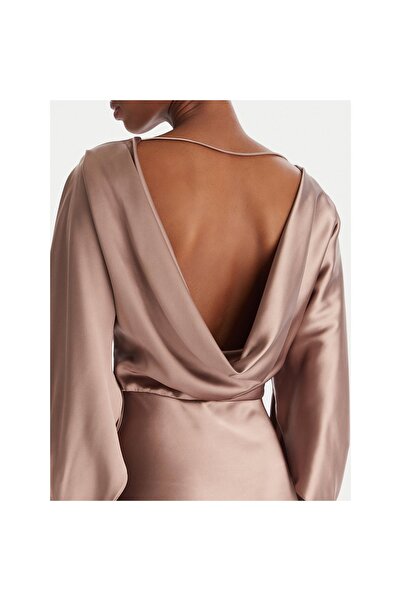 Access Fashion Γυναικείο Βραδινό Φόρεμα 54-3349 Μπεζ