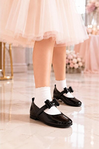 Pabuçland Daily Girls' Ballerinas with Orthopedic Insole and Bow Detail