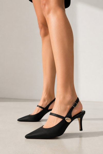 Women Lay-z Women's Comfortable Fit Black Ankle Strap Stylish Stiletto