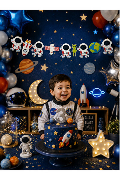 Magique Party Uzay/Astronot Temalı Dekoratif Banner - 9 Parça