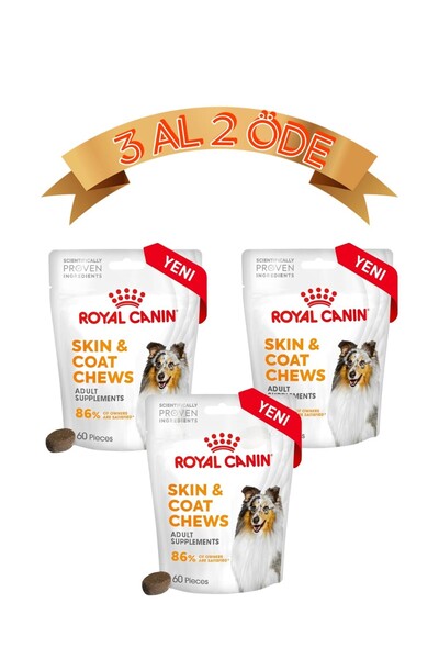 Royal Canin Skin&Coat Chews Deri ve Tüy Sağlığını Destekleyen Tamamlayıcı Ödü...