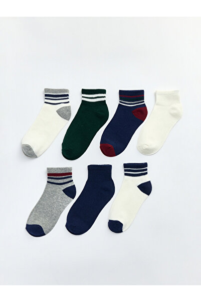 LC Waikiki Rmz Gi̇yi̇m Farkiyla Striped Boys' Socks 7-Pack