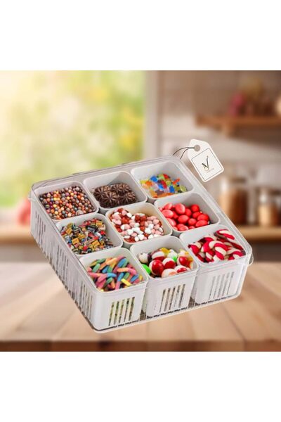 View star Viewstar 9 pieces Snack Box Container, Divided Serving Tray with Lid