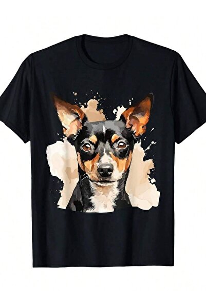 KYMC07 Lovers Design Pop Art Rat Terrier Dog T-ShirtSame Style For Men And Wo...