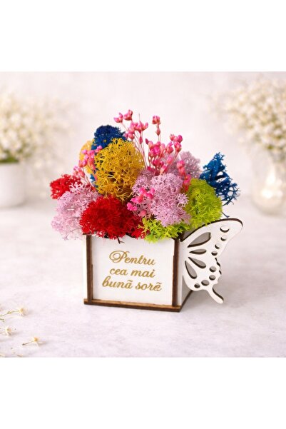 velve Aranjament floral Whiff "Cea mai buna sora ", licheni stabilizati si pl...
