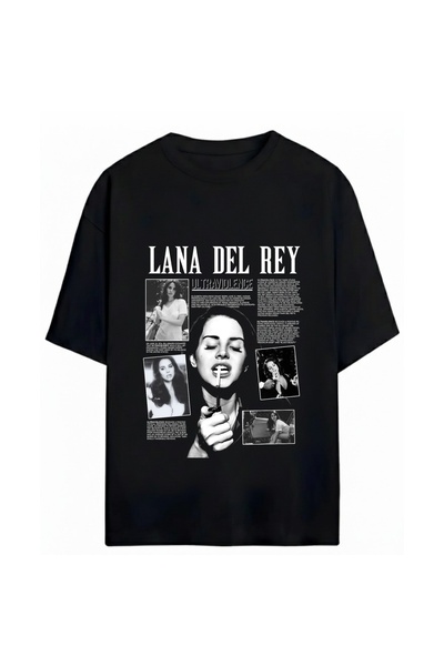 SVART WEAR Tricou oversize unisex cu imprimeu Lana Del Rey, 100% bumbac