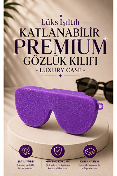 ELECTRONX Lüks Işıltılı Katlanabilir Premium Gözlük Kılıfı-Luxury Case- Gözlü...