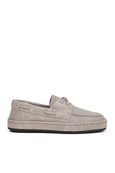 Tergan Gri Hakiki Süet Deri Kadın Sneaker - K26I1AY68526-C11
