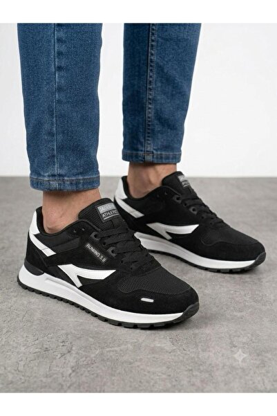 Lütfi Men's Black Orthopedic Sole Casual Sneaker Walking Shoes