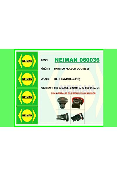 BESCHER Ilkestor Quad Flasher Switch Clio Ii-Iii Goo Ii (180646) 08- Plug