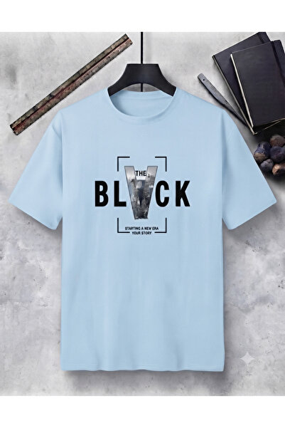 KOZİA OUTDOORS Erkek BLACK baskılı bisiklet yaka oversize penye tişört
